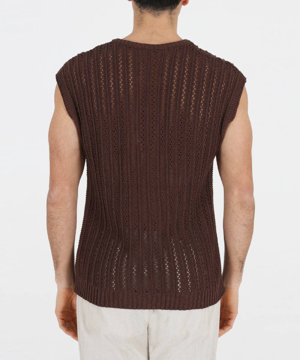 Over D GILET OVER IN MAGLIA CON TRAFORI Negozio