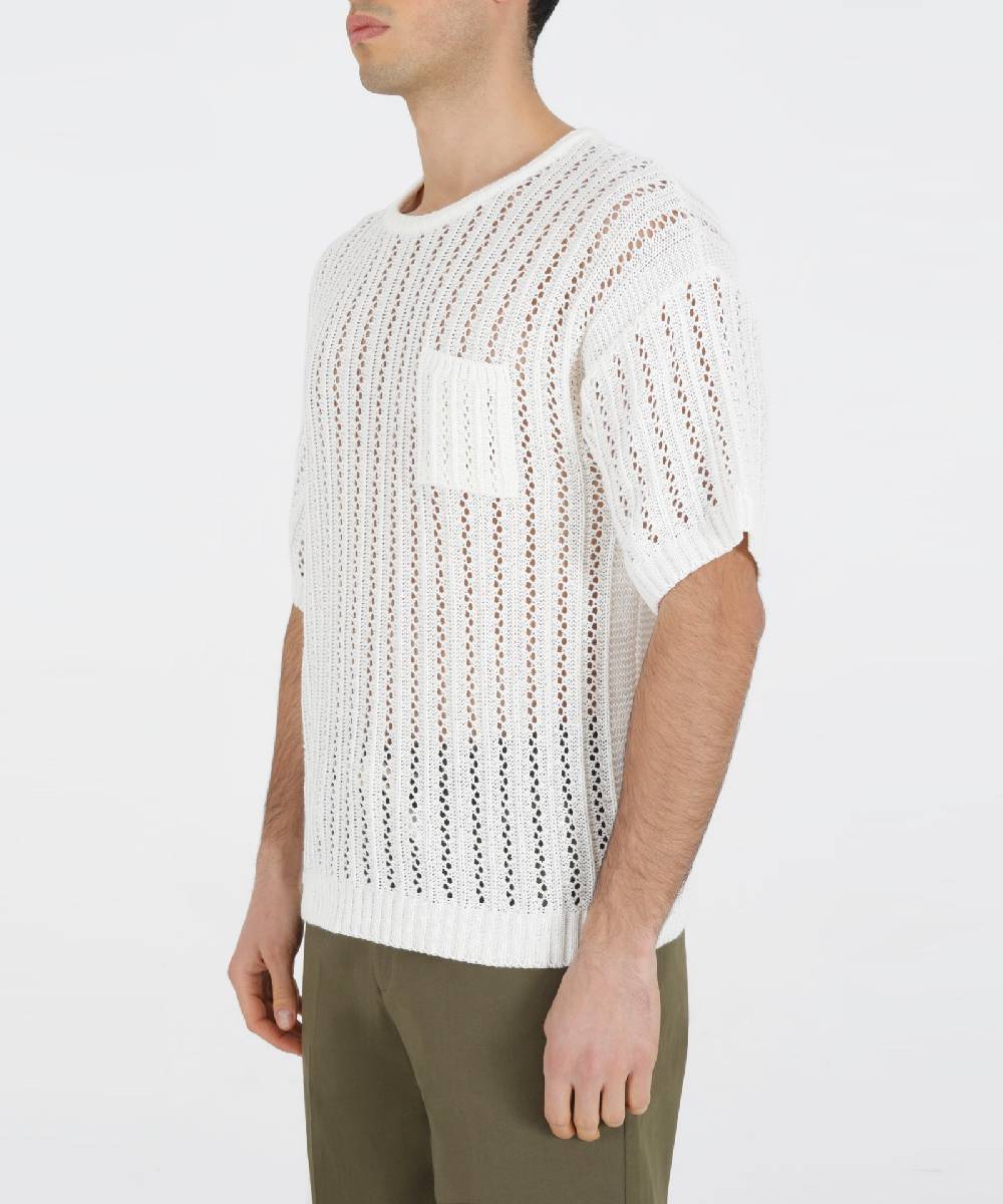 Over D MAGLIA PARICOLLO CON TRAFORI Nuova