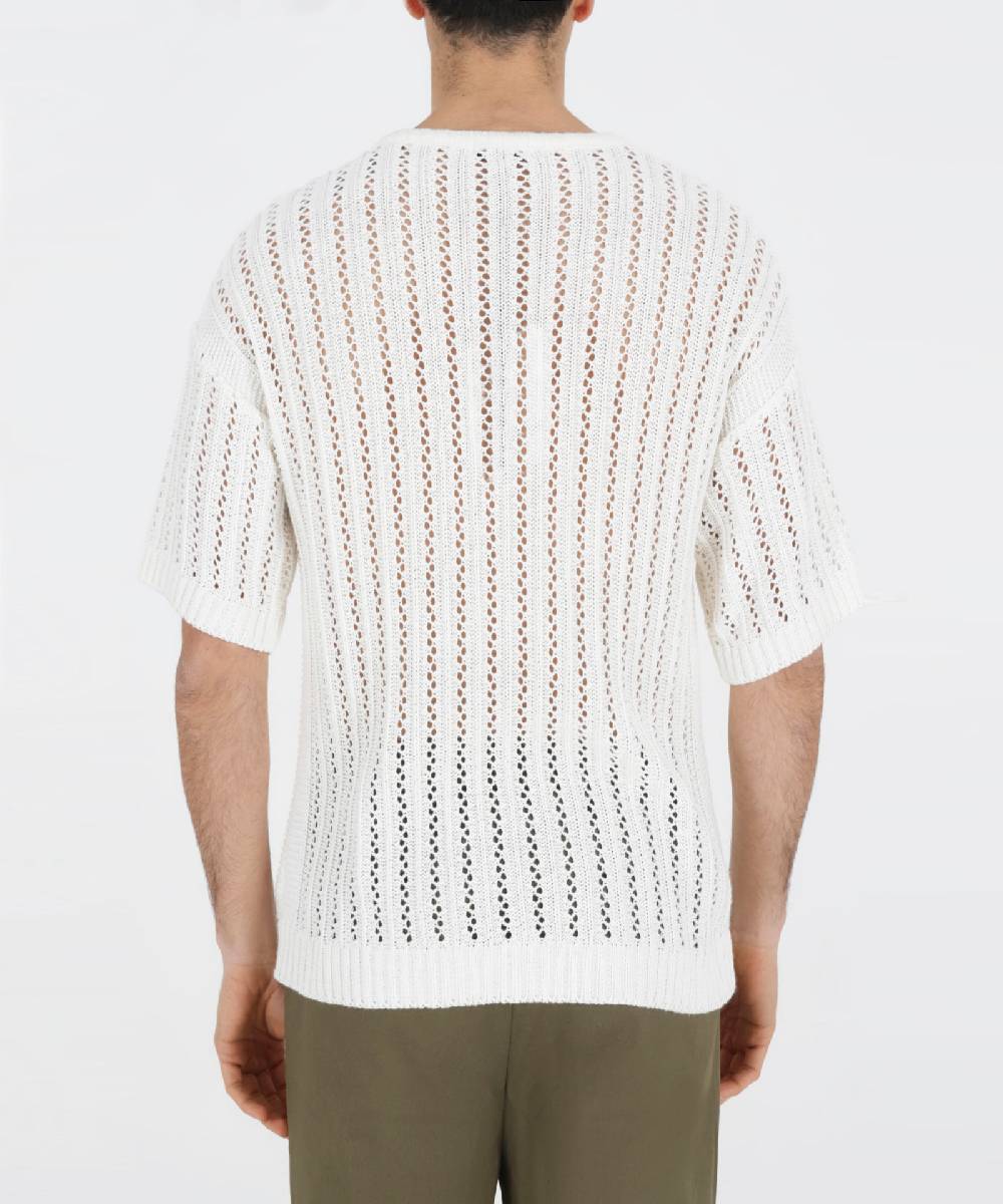 Over D MAGLIA PARICOLLO CON TRAFORI Nuova