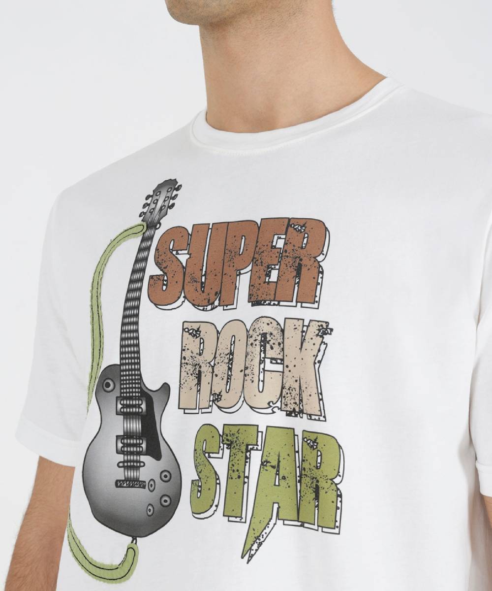 Over D T-SHIRT GRAFICA SUPER ROCK STAR Presa