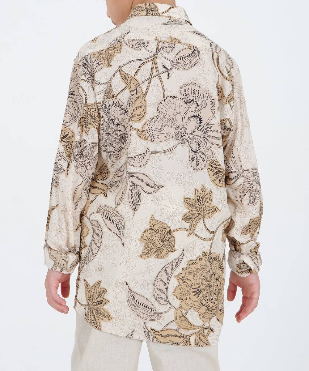 Over D CAMICIA VISCOSA CON FIORI Economico