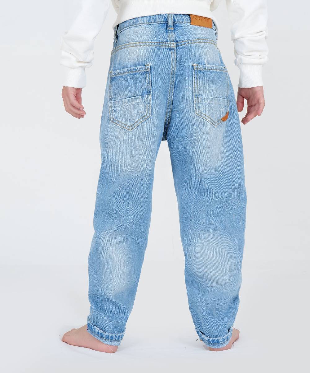 Over D JEANS TAPARED FIT BLU Vendita Economica