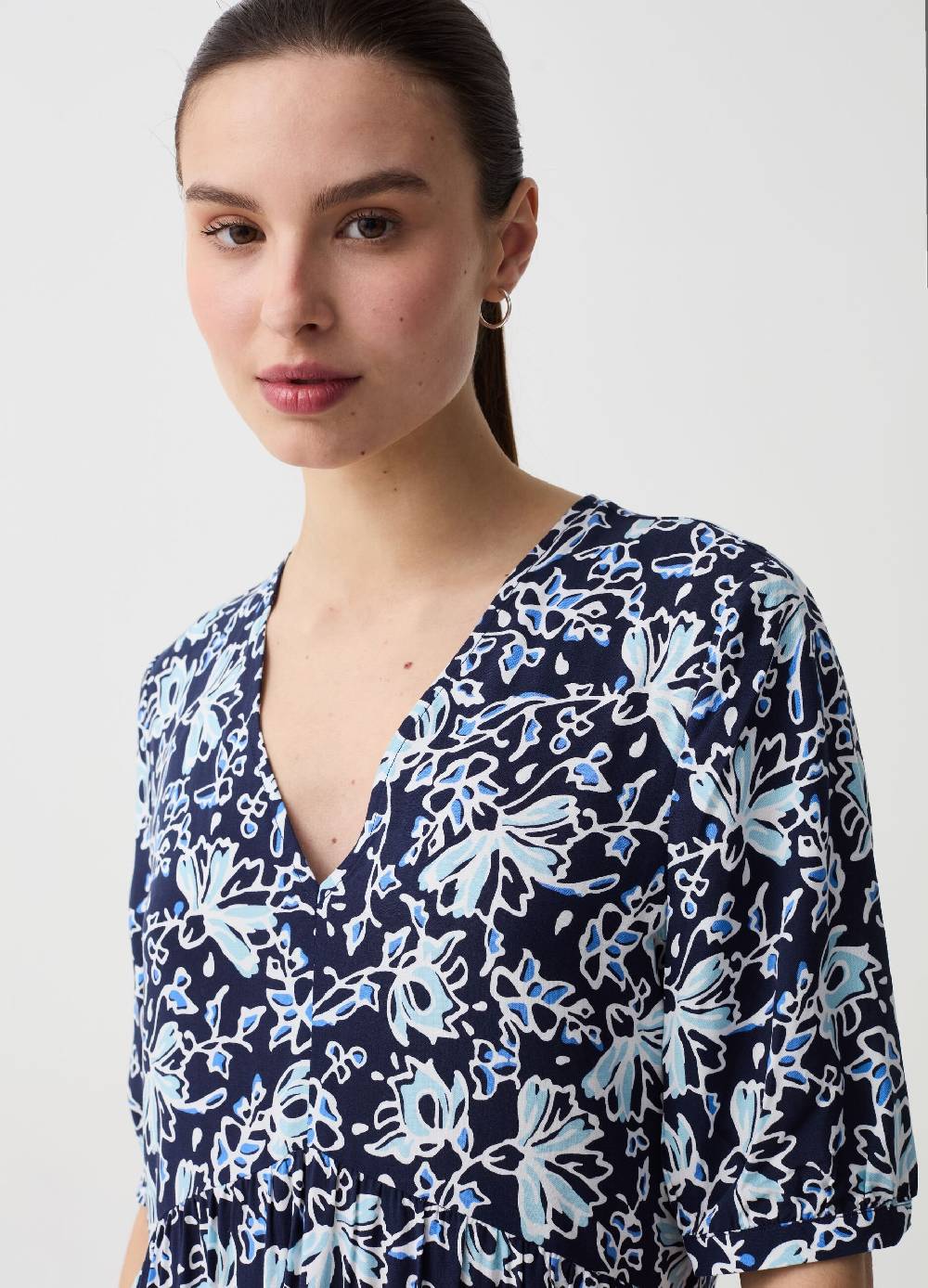 Ovs Vestito corto a balze con scollo a V Saldi Di Fabbrica