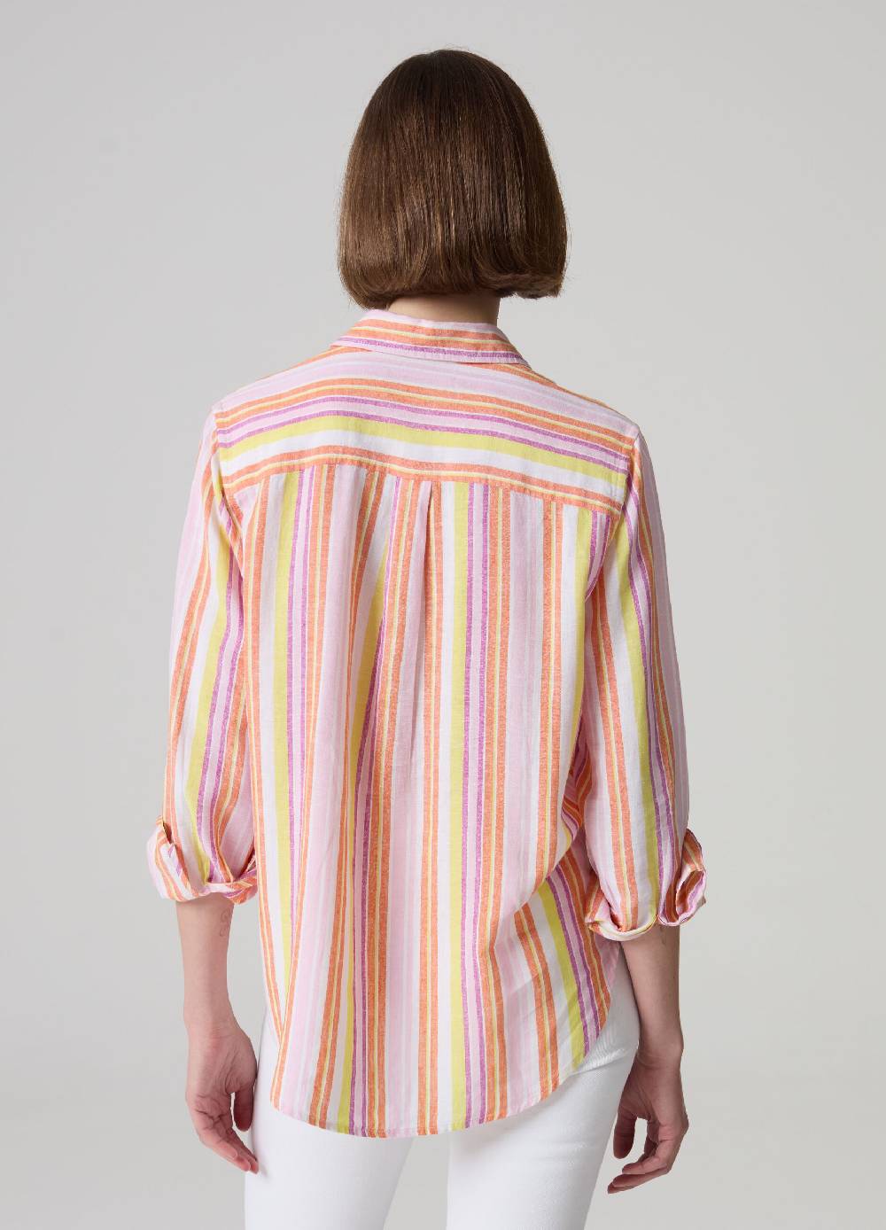 Ovs Camicia in lino e viscosa a righe multicolor Moda