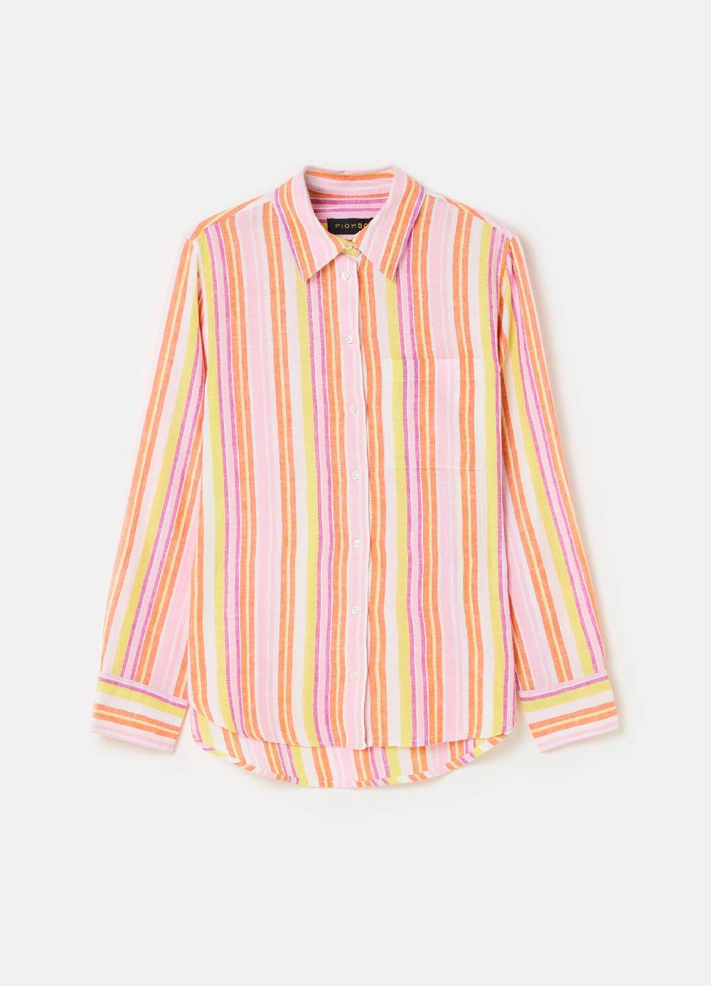 Ovs Camicia in lino e viscosa a righe multicolor Moda