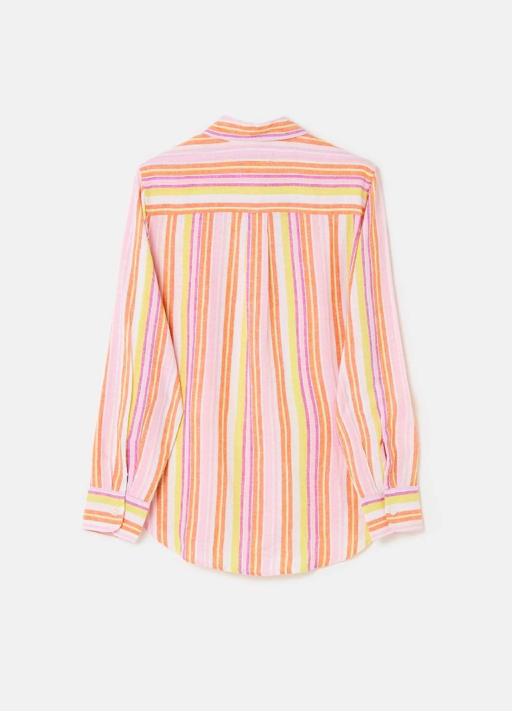 Ovs Camicia in lino e viscosa a righe multicolor Moda