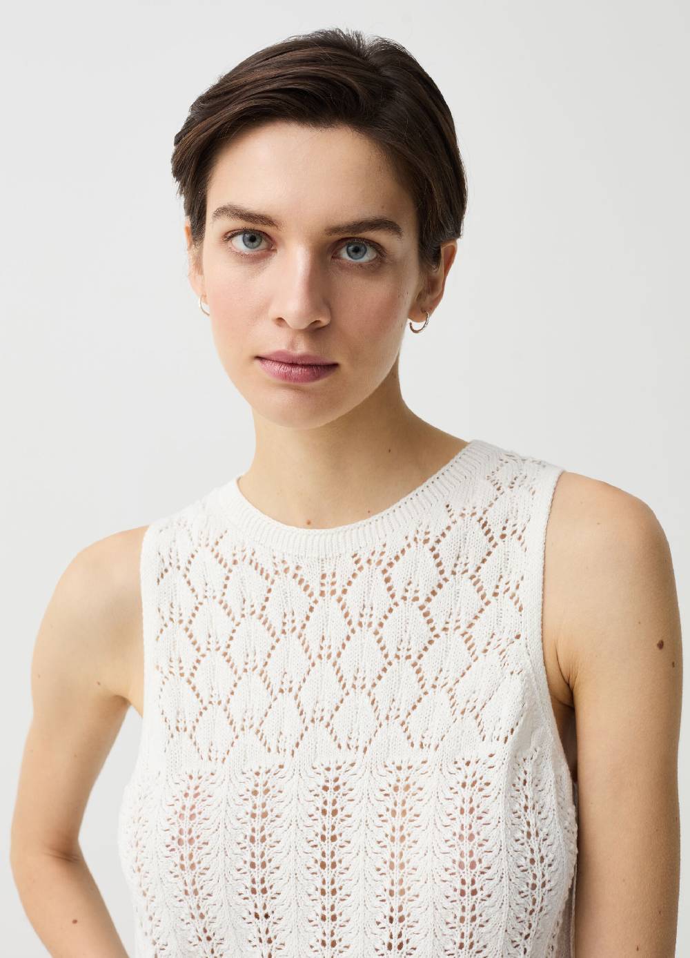 Ovs Tank top crochet yoke con scollo rotondo 2025