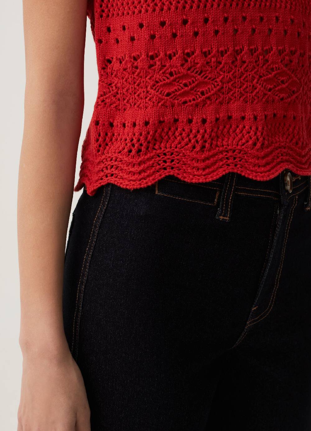 Ovs Tank top in cotone crochet In Linea