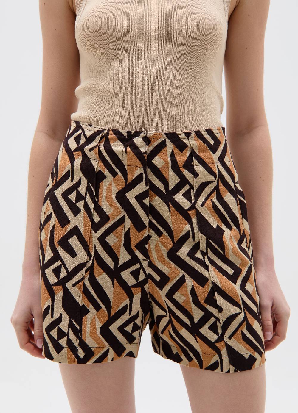 Ovs Shorts in lino e viscosa con pinces Sottocosto
