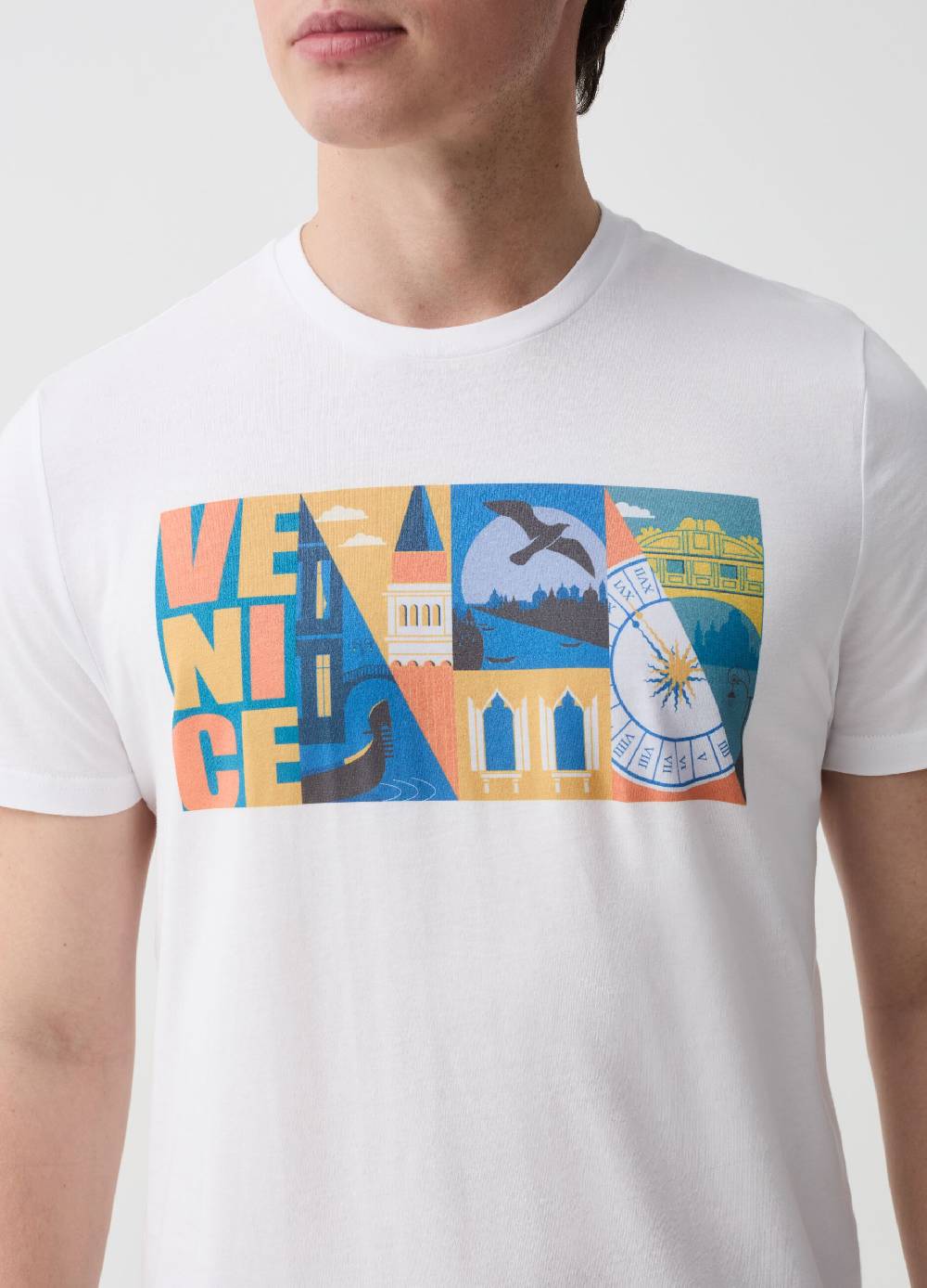 Ovs T-shirt in cotone con stampa Venezia Qualità Garantita