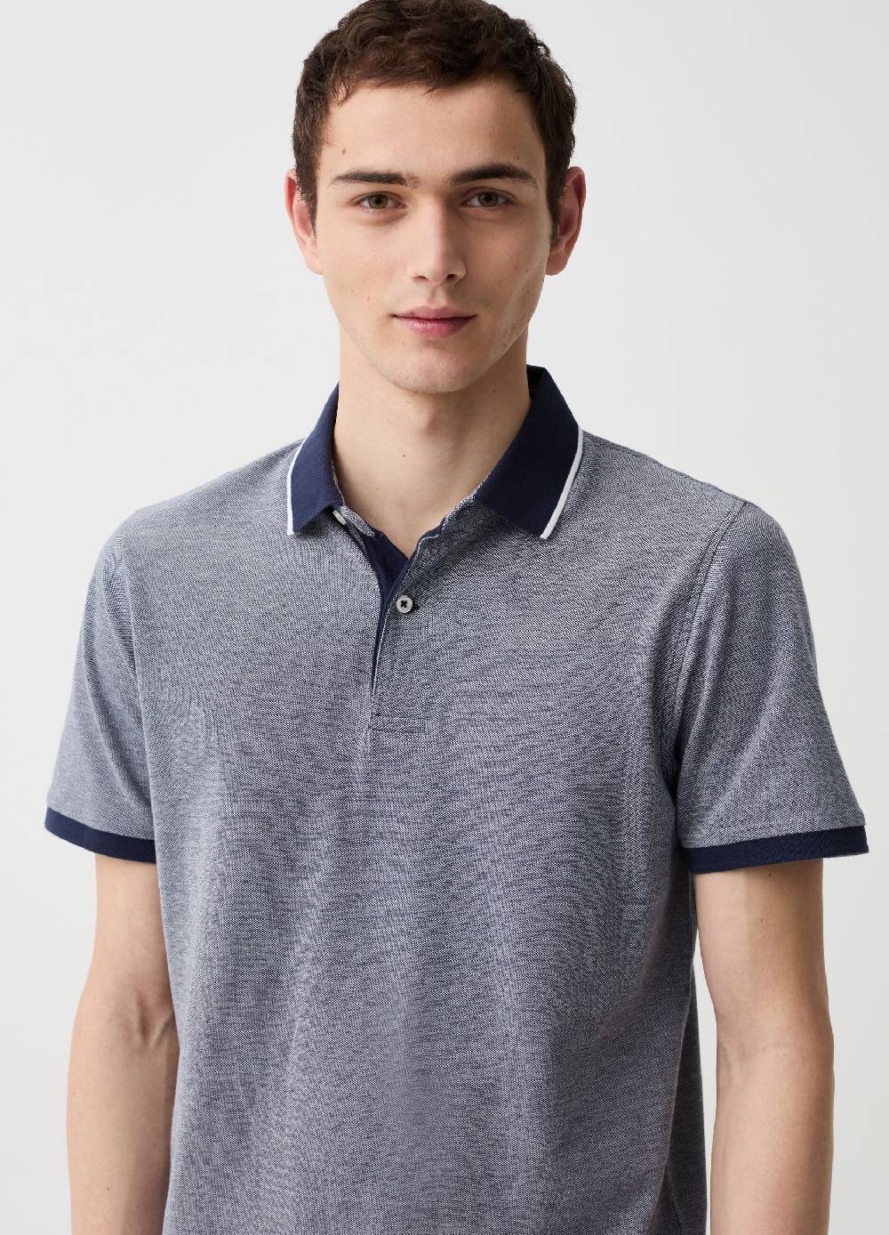 Ovs Polo in piquet con trama jacquard In Vendita