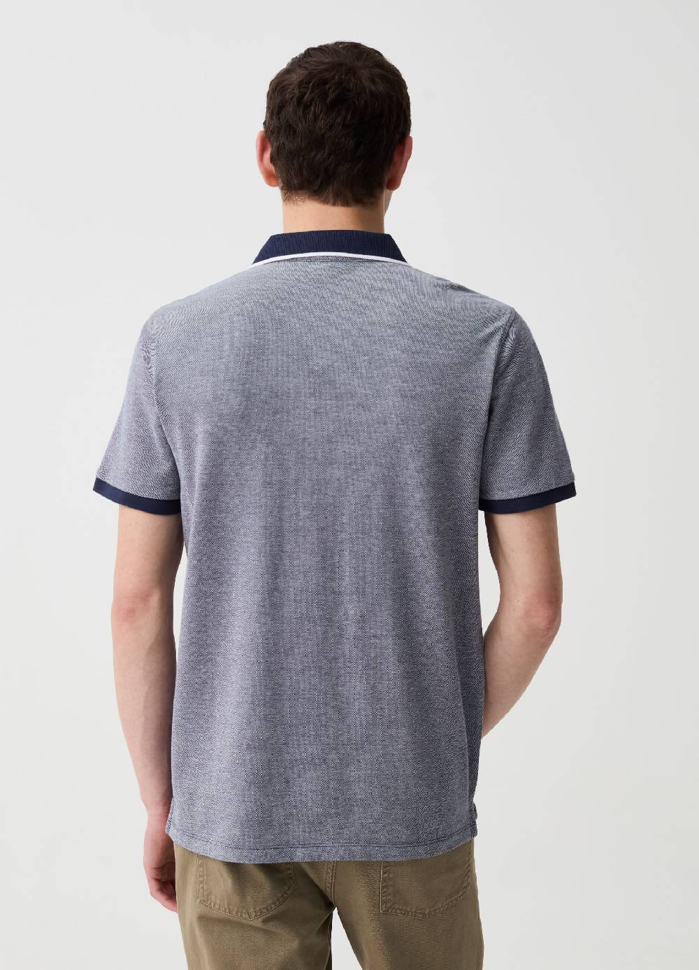 Ovs Polo in piquet con trama jacquard In Vendita