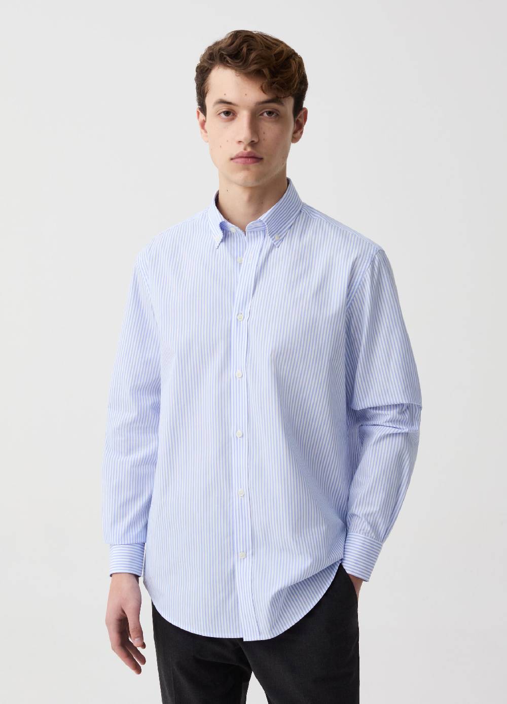Ovs Camicia regular fit easy iron a righe Saldi