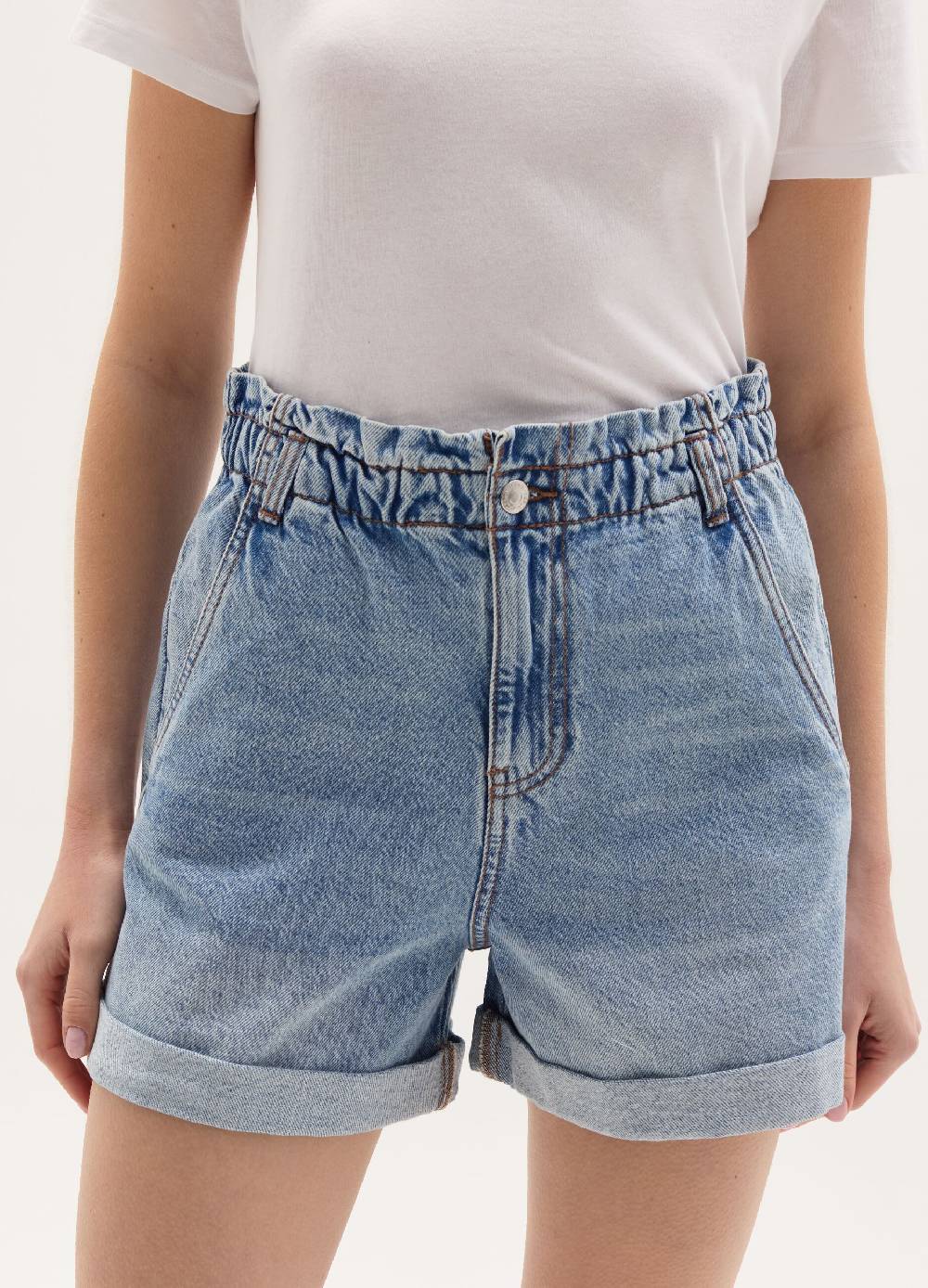 Ovs Shorts paper bag in denim Hotsell