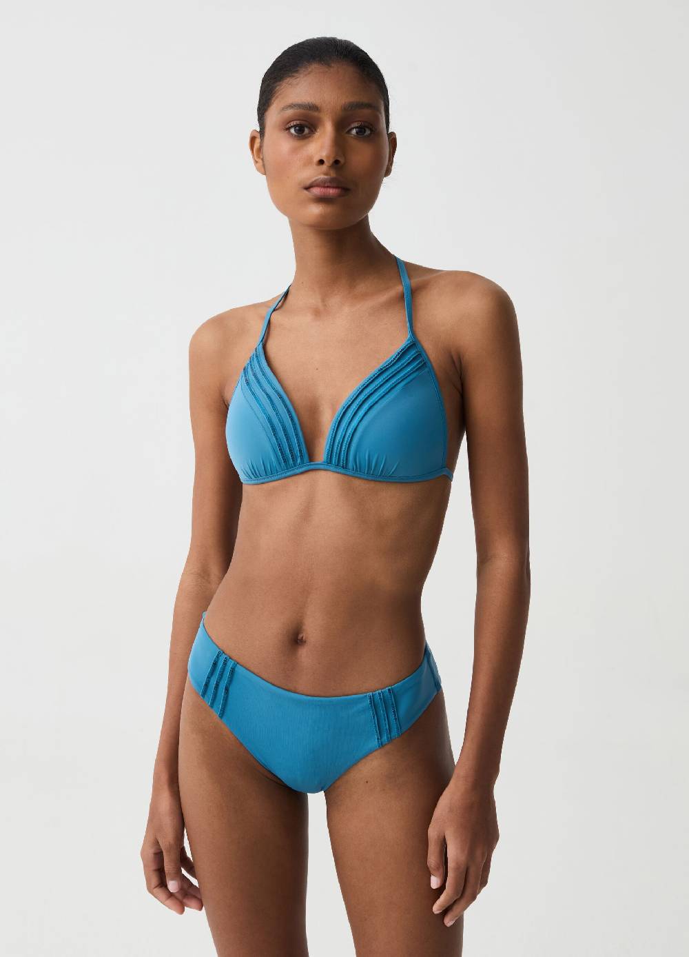 Ovs Top bikini a triangolo con micro paillettes Nuova