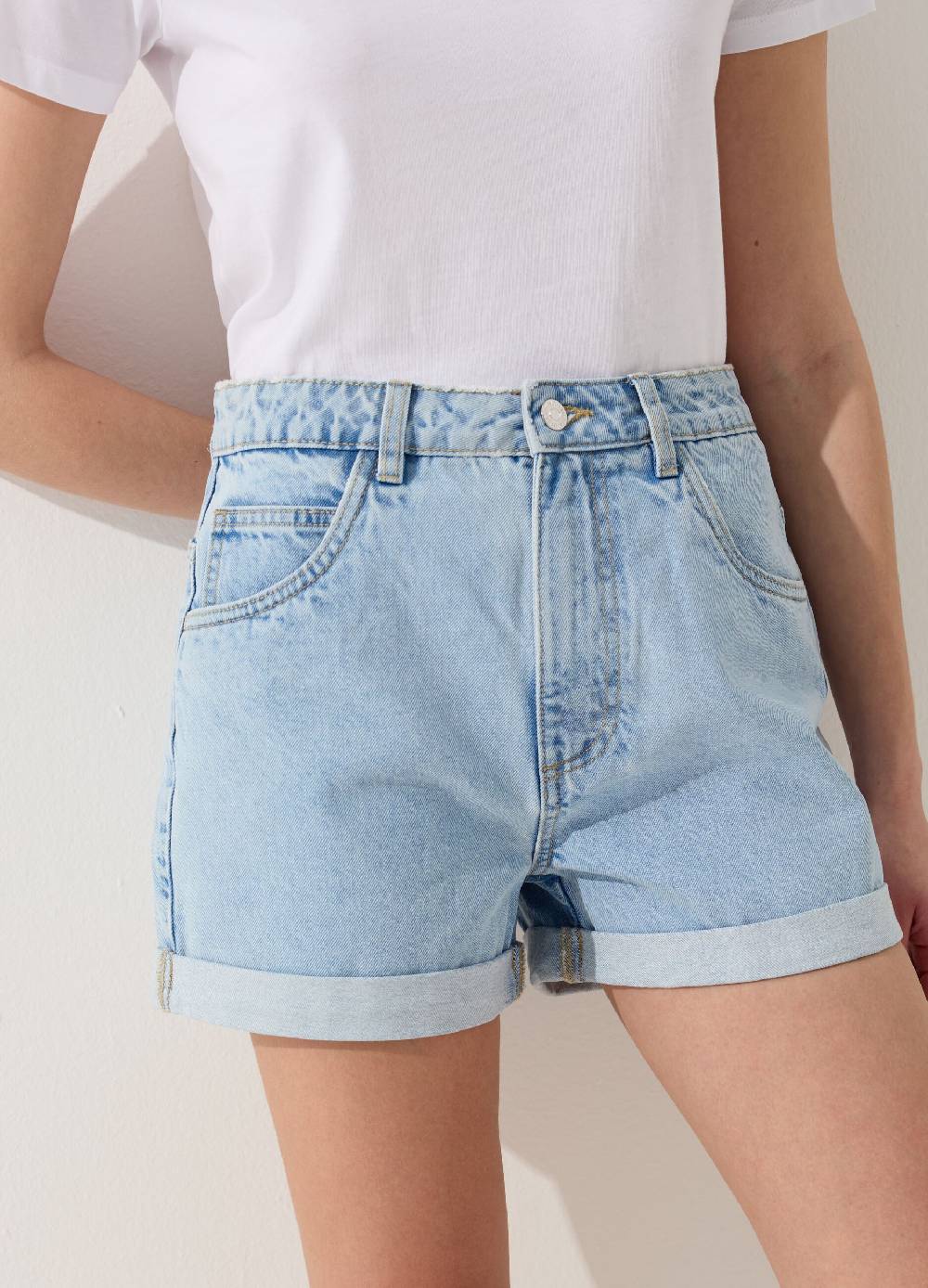 Ovs Shorts mom fit in denim Vendita calda