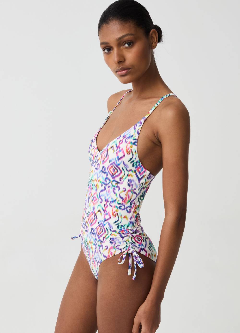 Ovs Costume intero con coulisse stampa ikat Presa