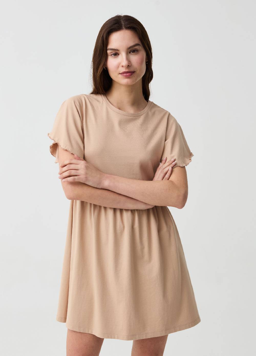Ovs Vestito Essential corto con maniche a farfalla