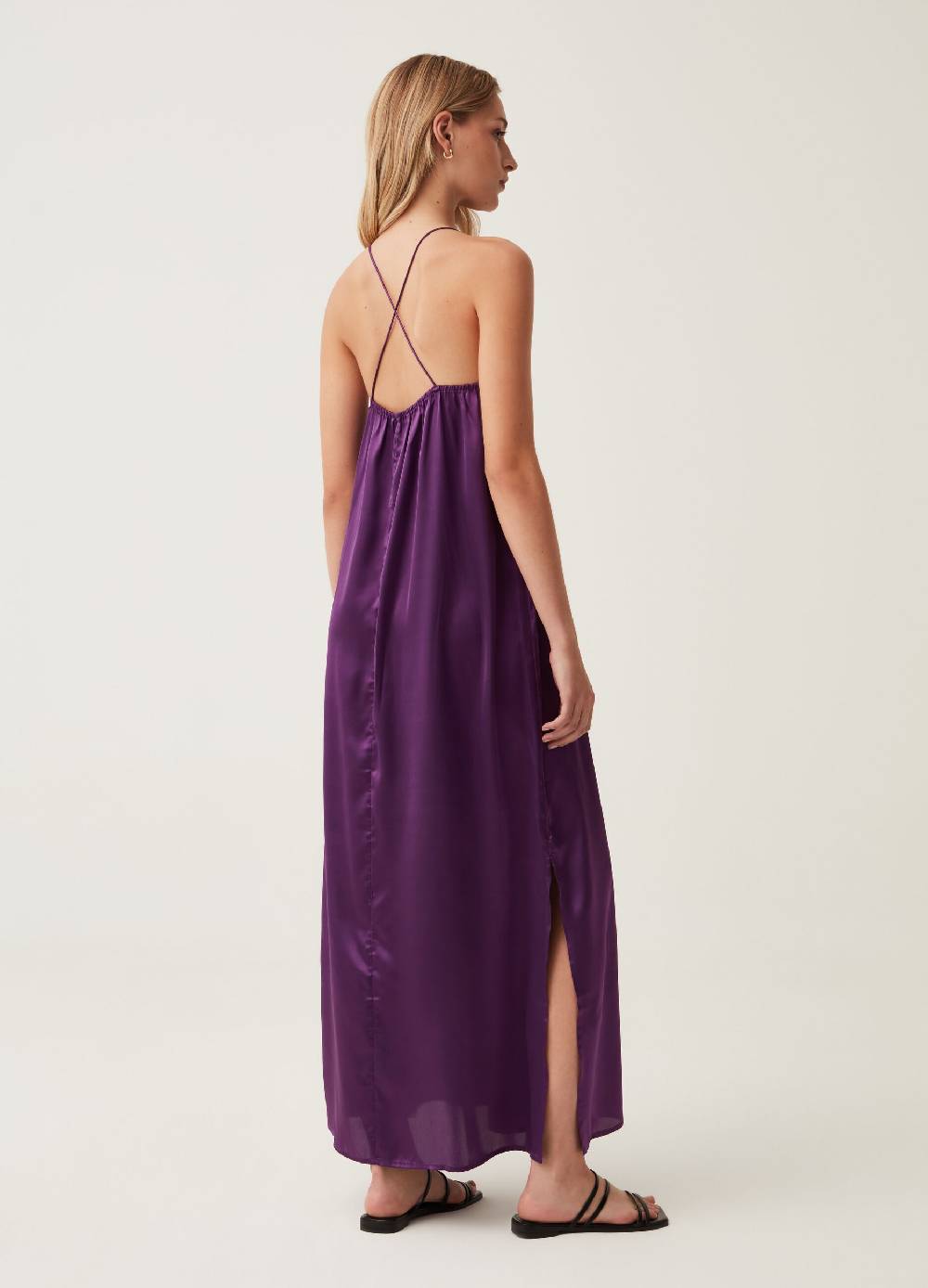 Ovs Abito lungo in satin con spacchi Vendita Calda