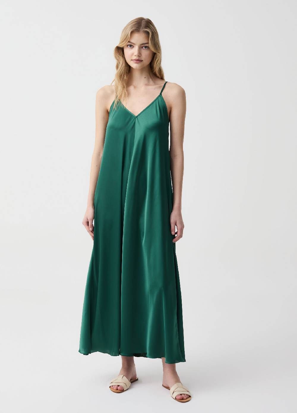 Ovs Vestito lungo in satin con spalline sottili