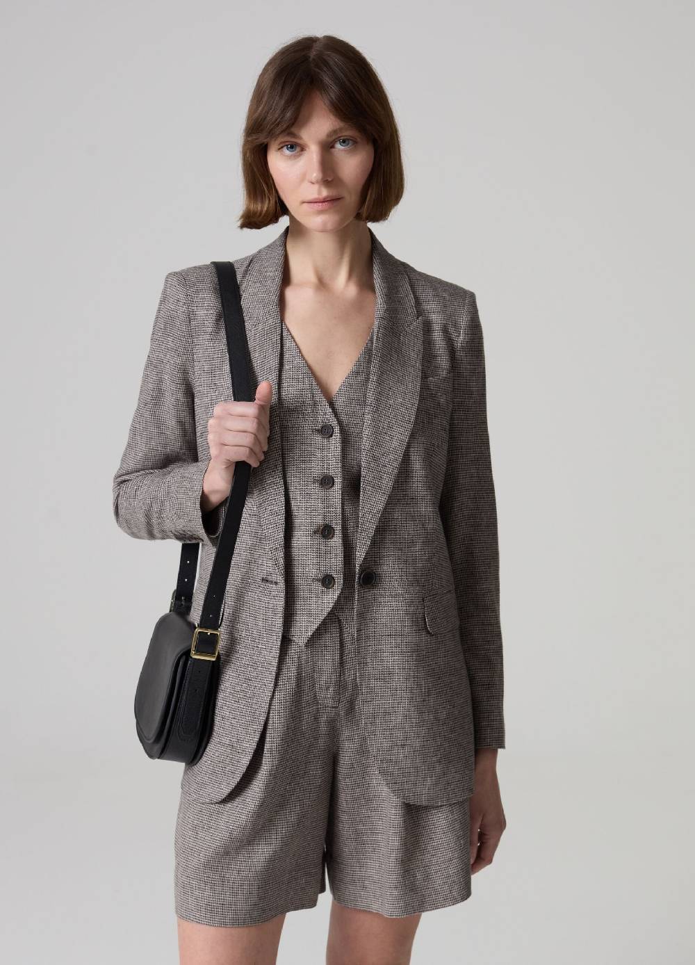 Ovs Blazer in tessuto misto lino e viscosa PIOMBO