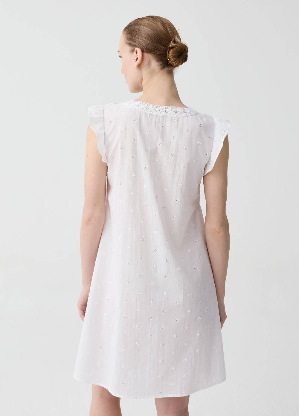 Ovs Camicia da notte in sangallo con volant 2025