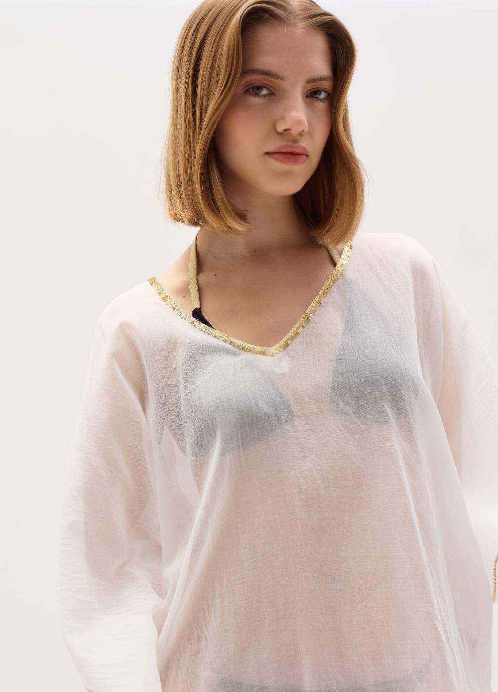 Ovs Poncho copri costume con profili in lurex Pezzi Unici