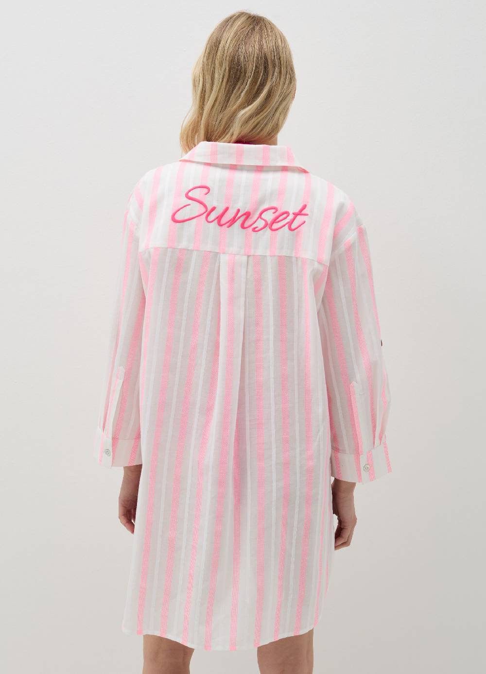 Ovs Camicia copri costume a righe con ricamo Consegna Veloce