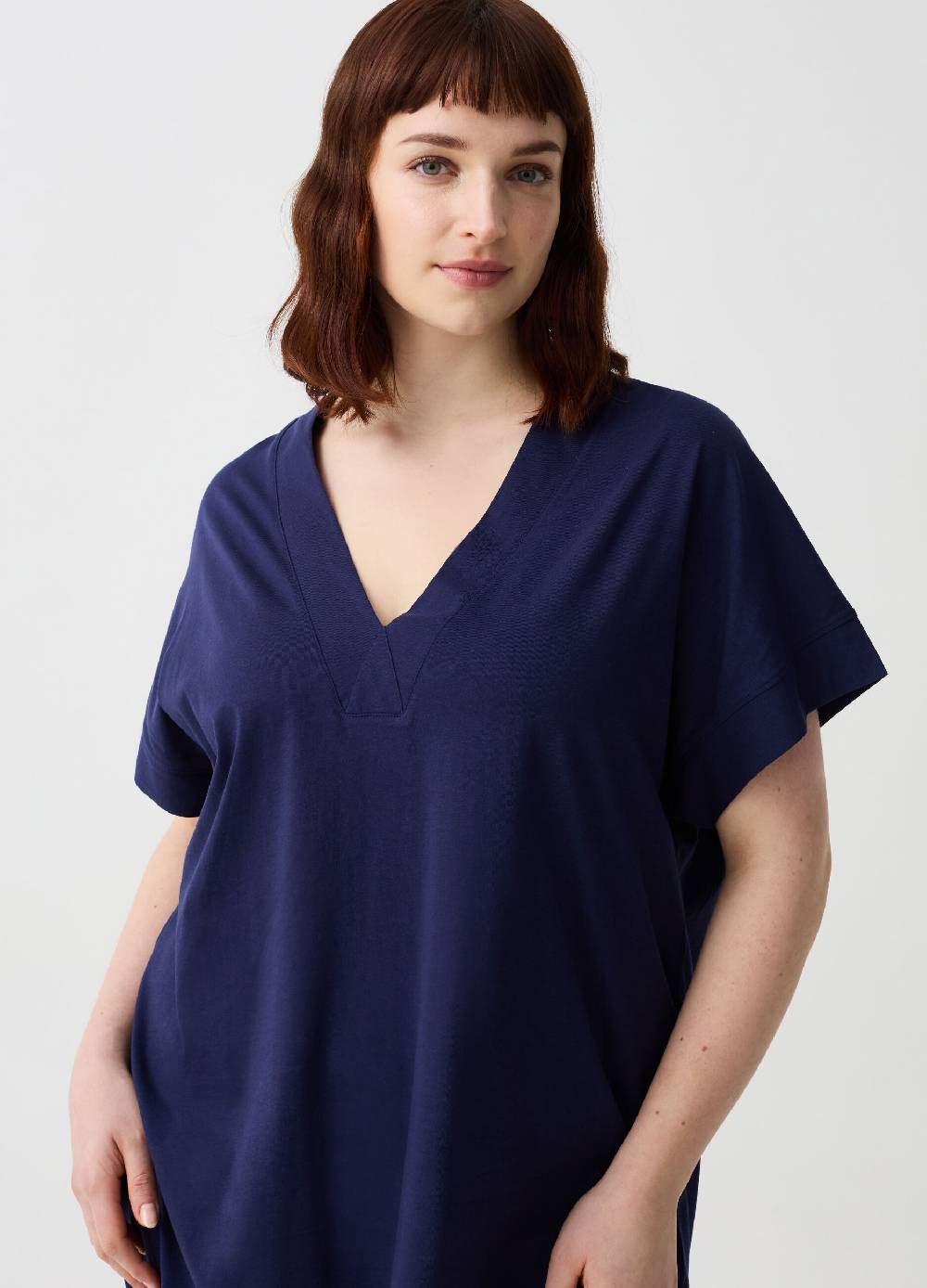 Ovs Abito Essential corto in jersey con scollo a V Curvy Online