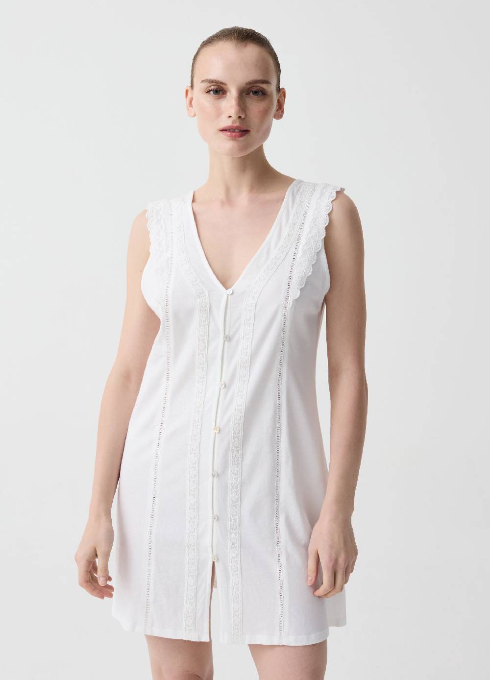 Ovs Camicia da notte con pizzo e bottoni Bestseller