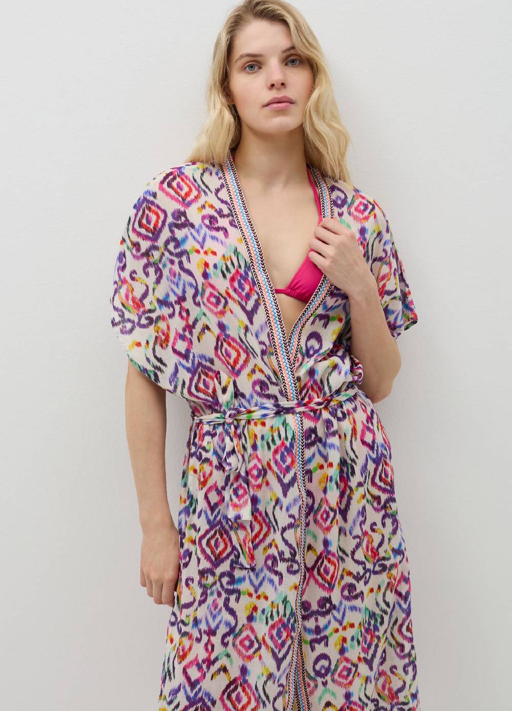 Ovs Kimono lungo copri costume stampa ikat Nuovo