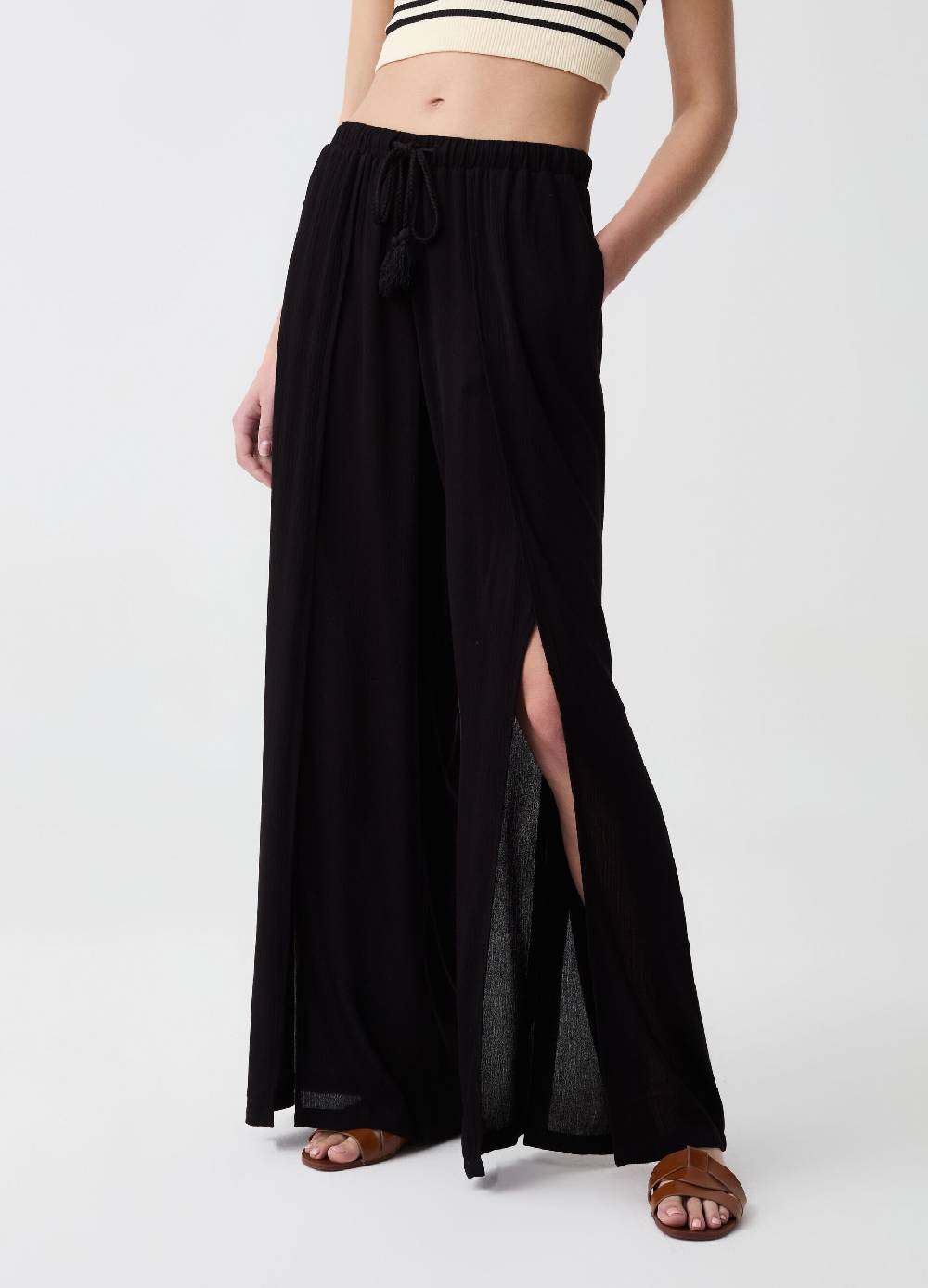 Ovs Pantalone palazzo wide leg con spacchi Acquista Ora