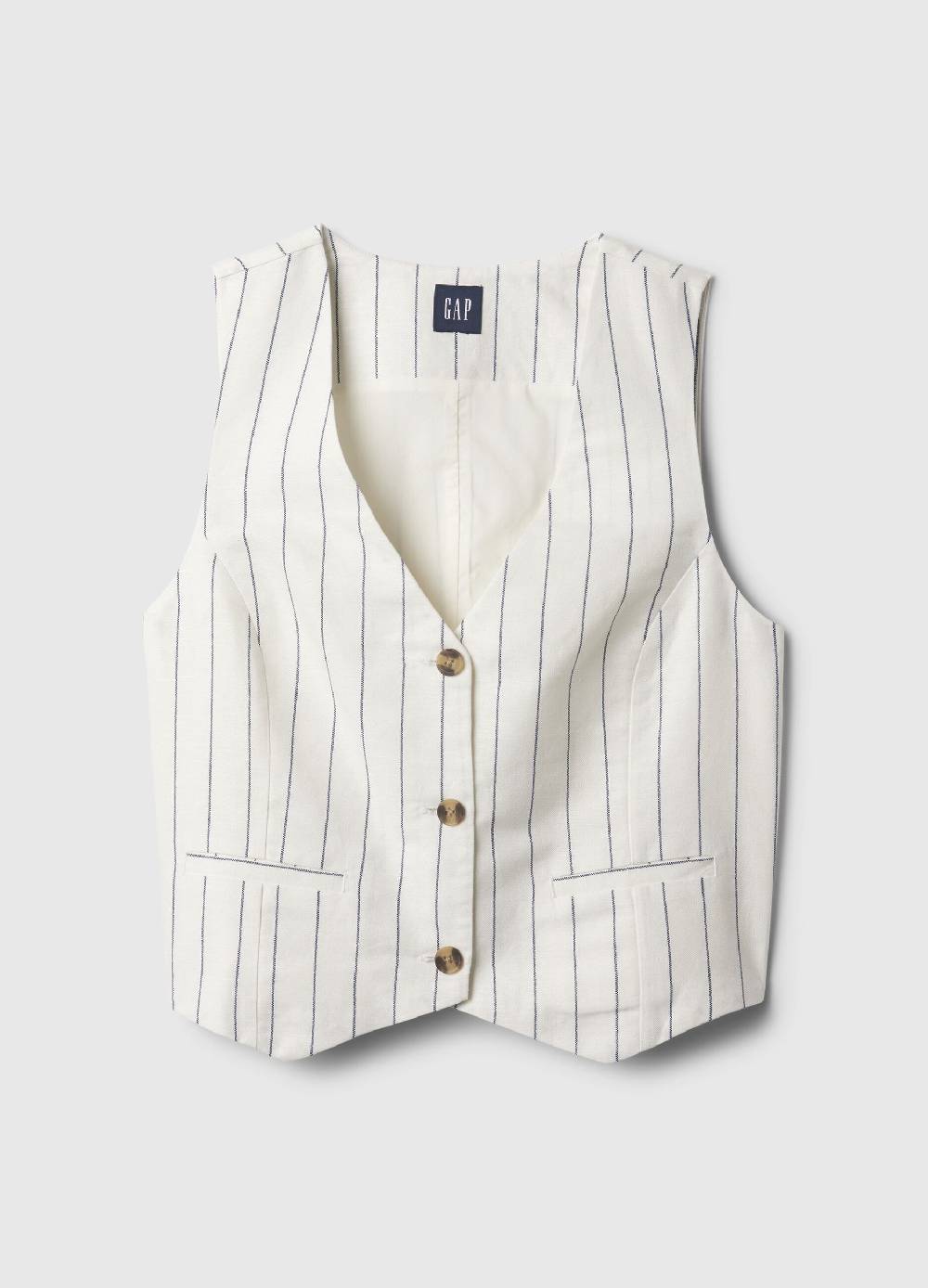 Ovs Gilet in lino e viscosa scollo a V Consegna Veloce