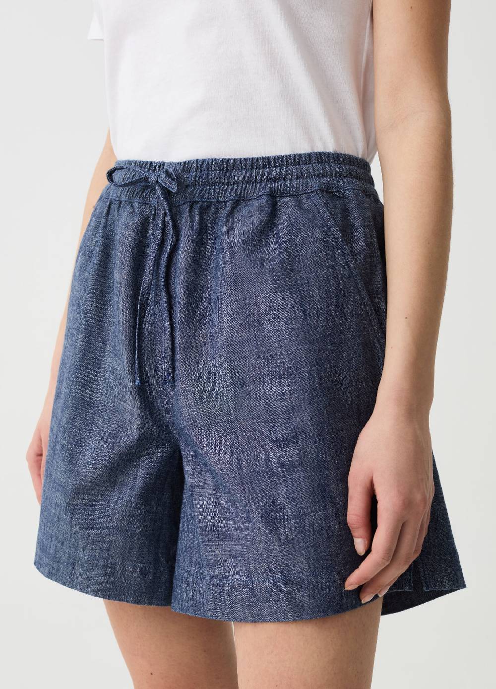 Ovs Shorts in tessuto fluido effetto denim In Vendita