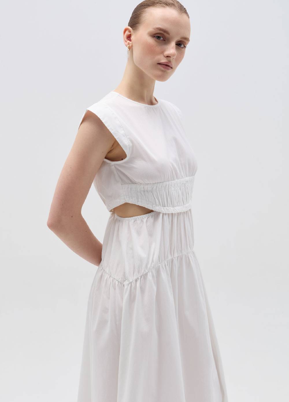 Ovs Vestito lungo in popeline con dettagli cut out Saldi