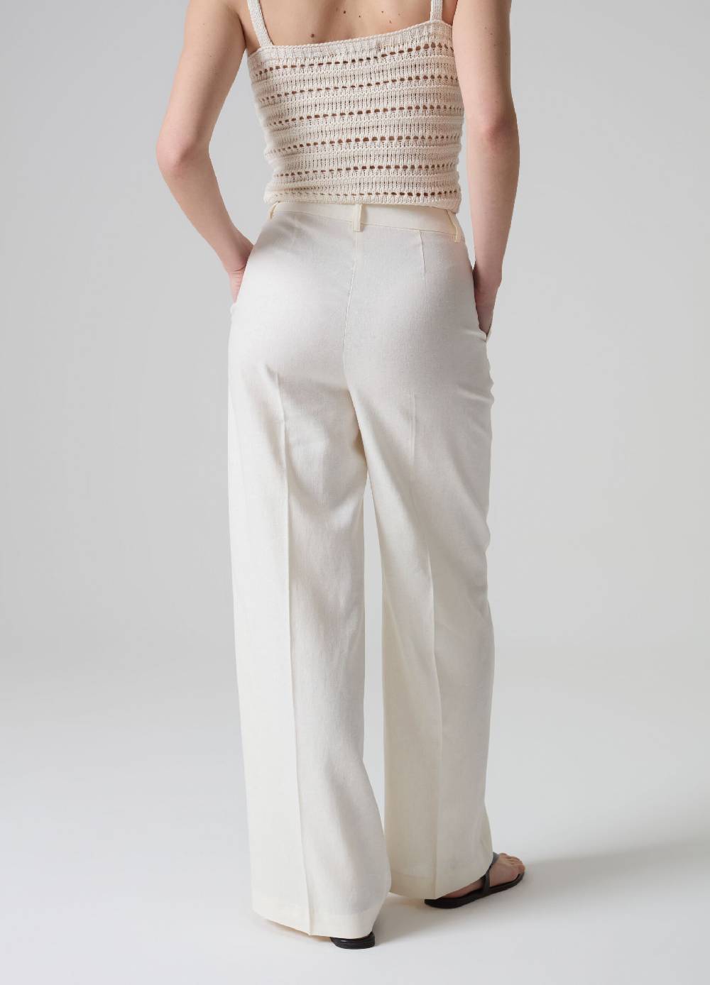 Ovs Pantaloni ampi in lino e viscosa PIOMBO Vendite Flash
