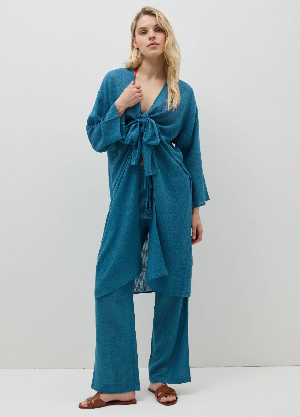 Ovs Kimono copri costume scollo a V con nodo Italia