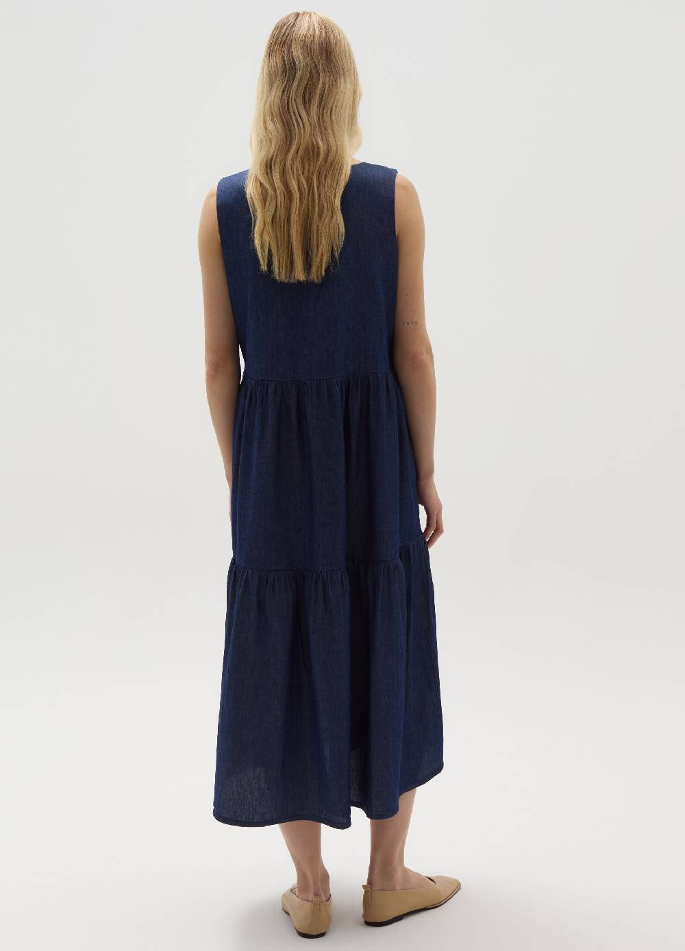 Ovs Vestito lungo in denim a balze Soddisfazione Garantita