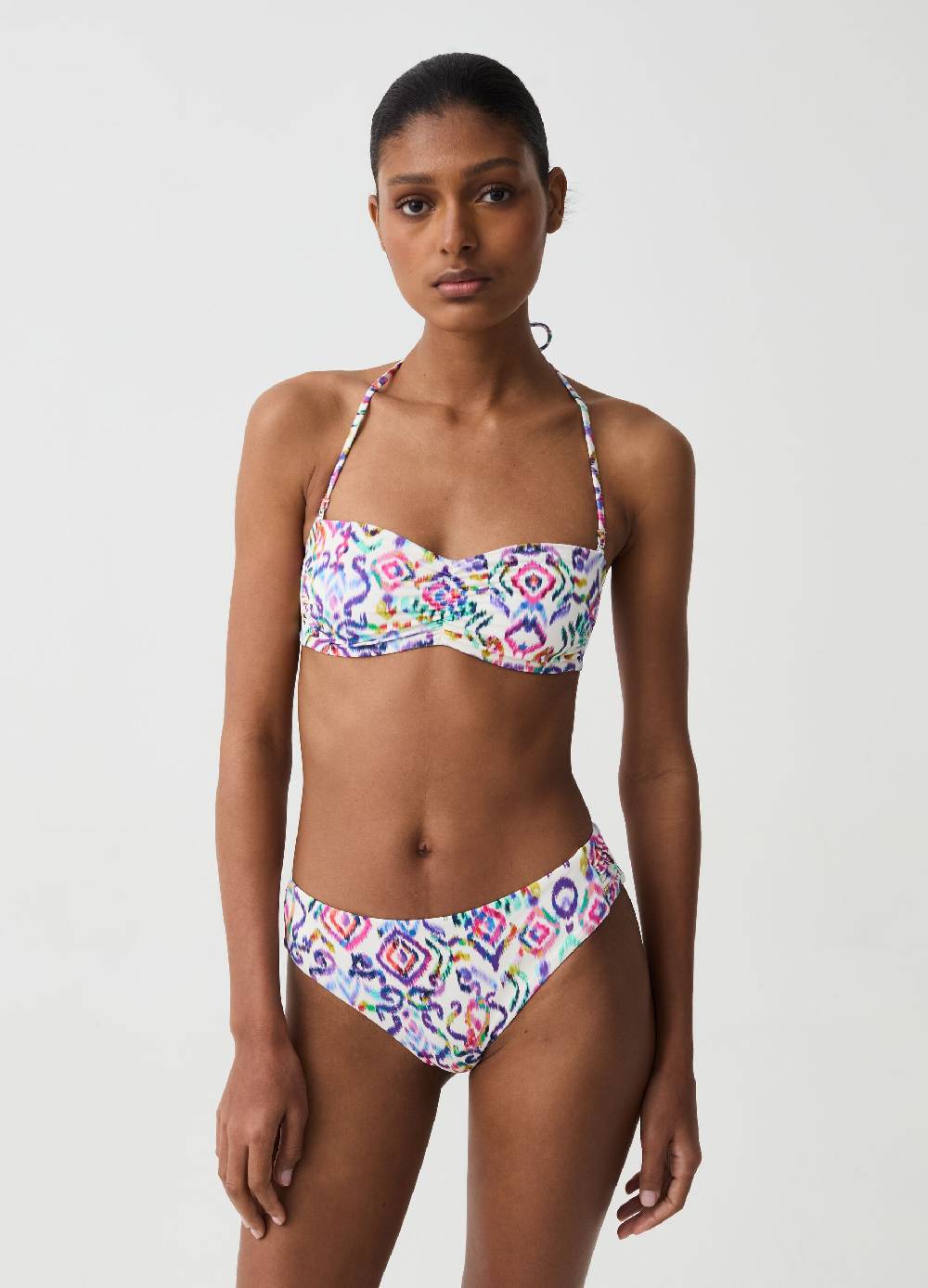 Ovs Top bikini a fascia con stampa ikat