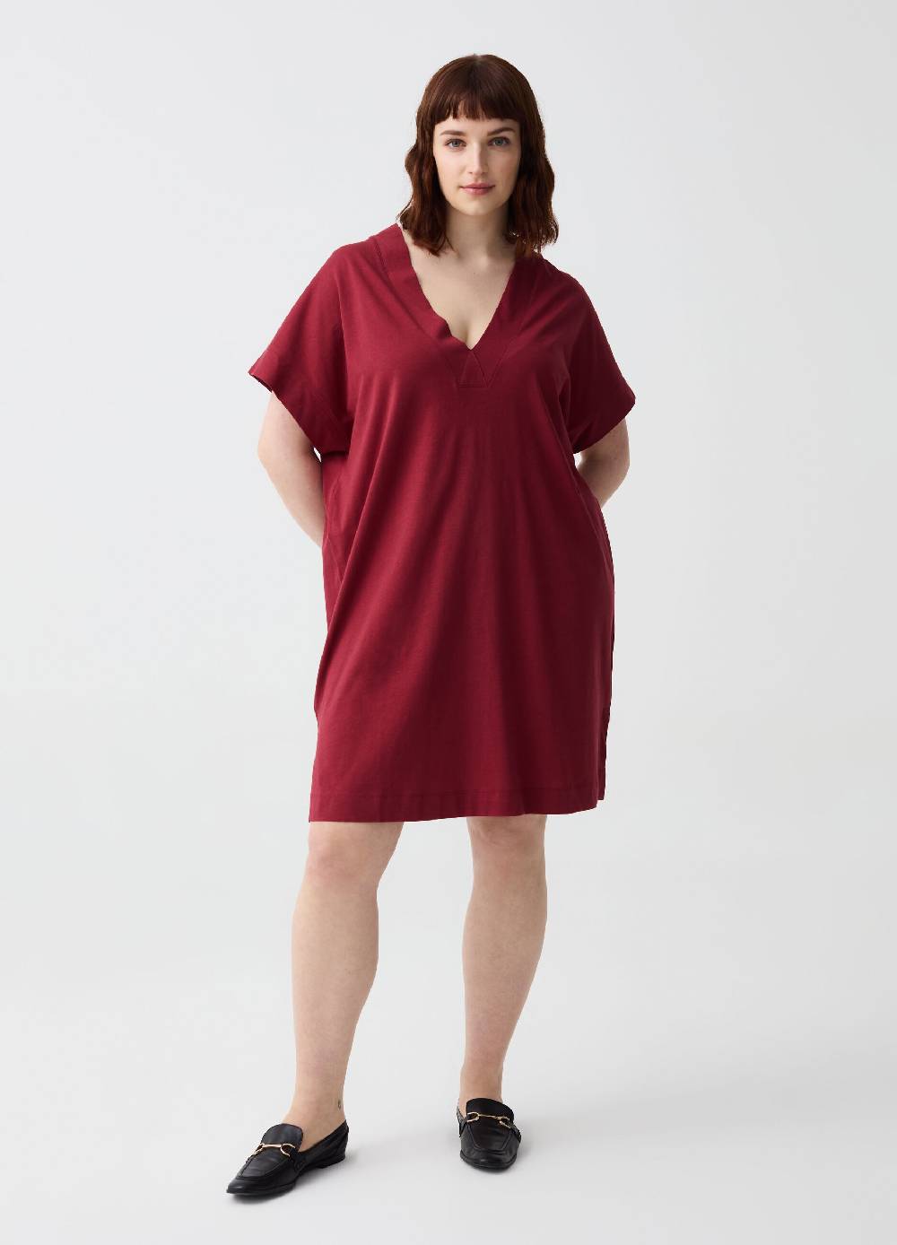 Ovs Abito Essential corto in jersey con scollo a V Curvy