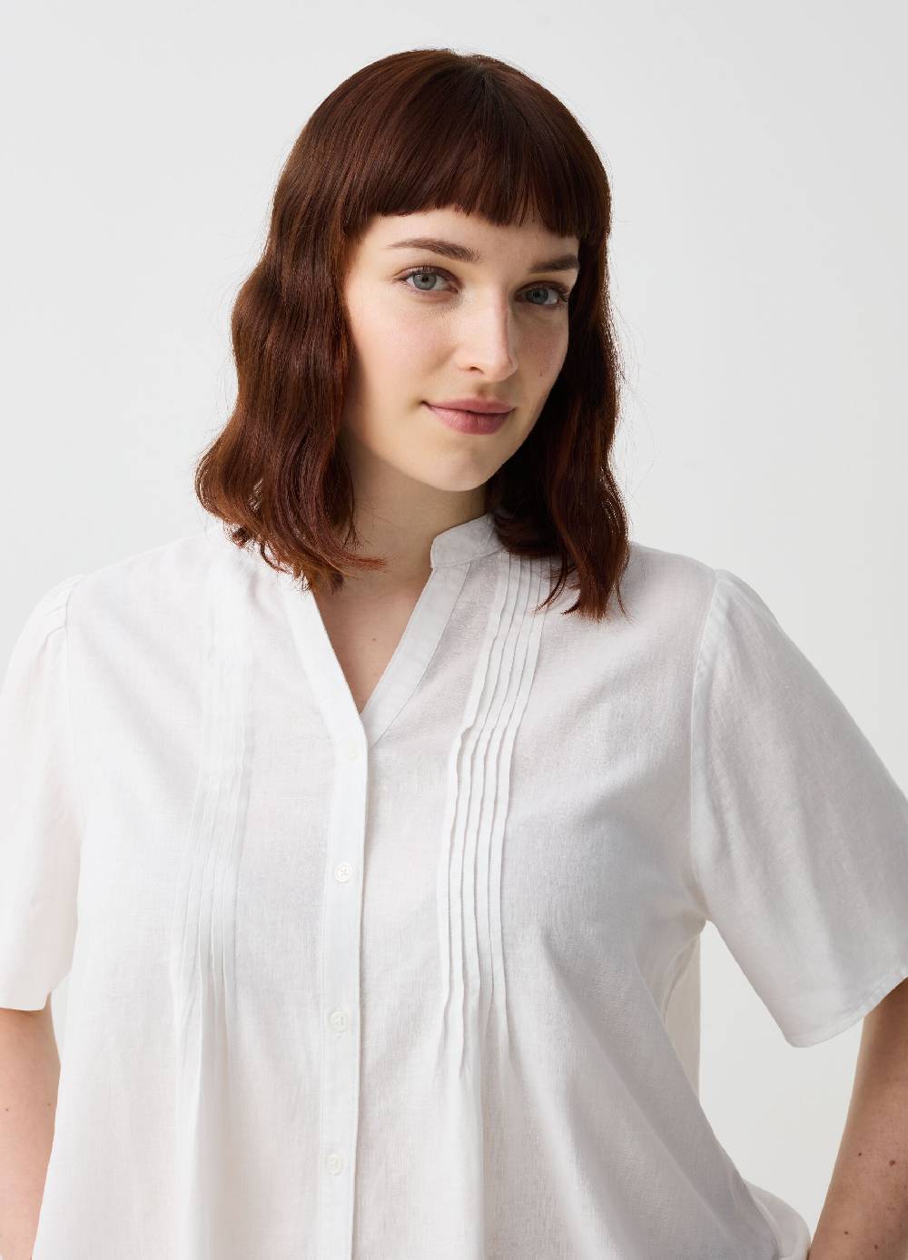 Ovs Blusa in lino e viscosa con bottoni Curvy Outlet