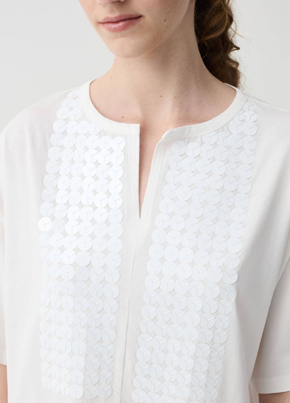 Ovs T-shirt con paillettes maniche a kimono Vendita Calda