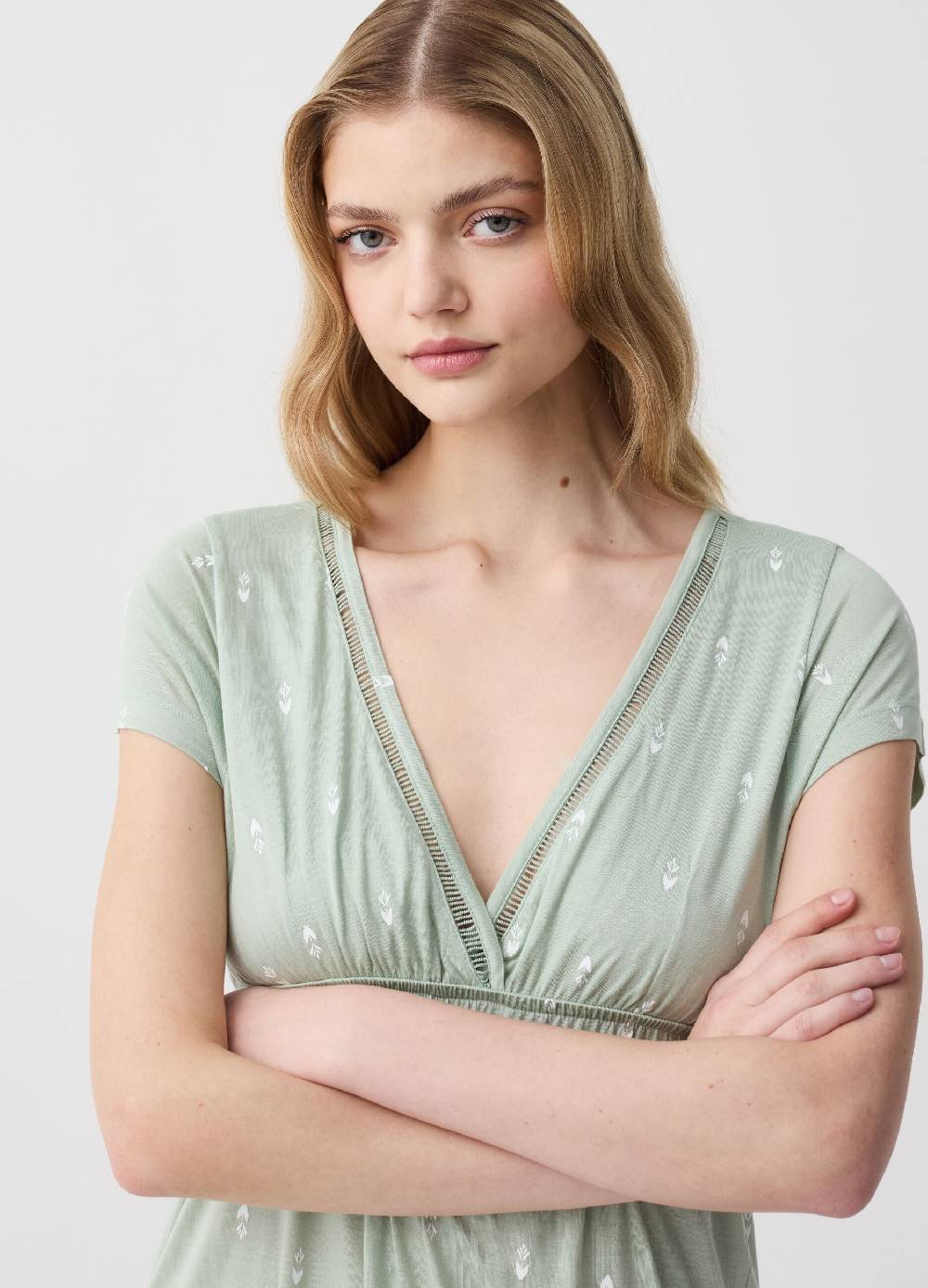 Ovs Camicia da notte stile impero con stampa Nuova