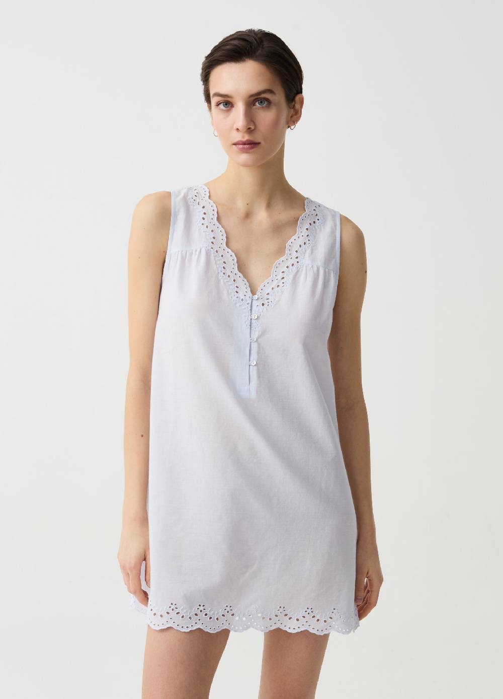 Ovs Camicia da notte con profili in sangallo