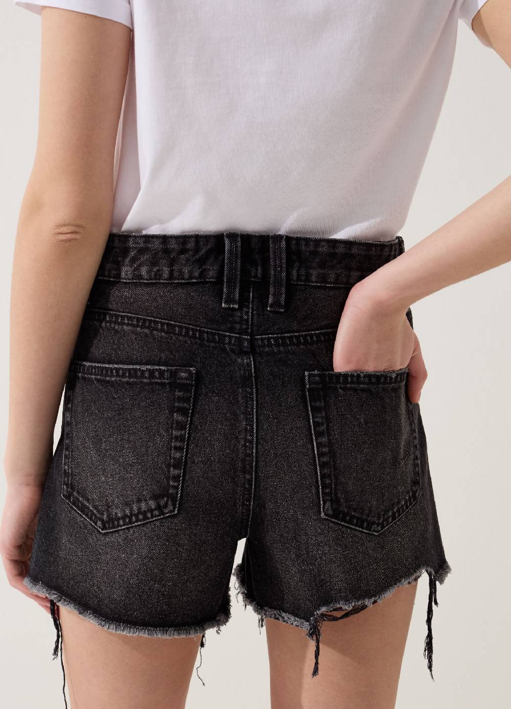 Ovs Shorts in denim con strappi a vita alta Pezzi Unici