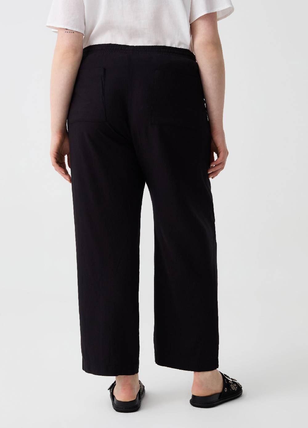 Ovs Pantaloni wide leg in lino e viscosa Curvy Consegna Veloce