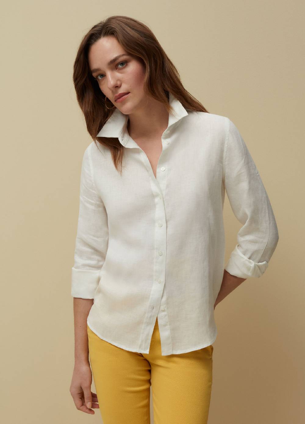 Ovs Camicia in lino tinta unita Saldi Di Fabbrica