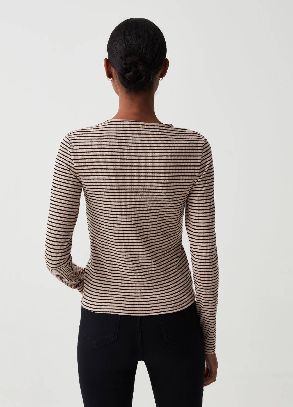 Ovs T-shirt a righe con maniche lunghe e nodo In Saldo