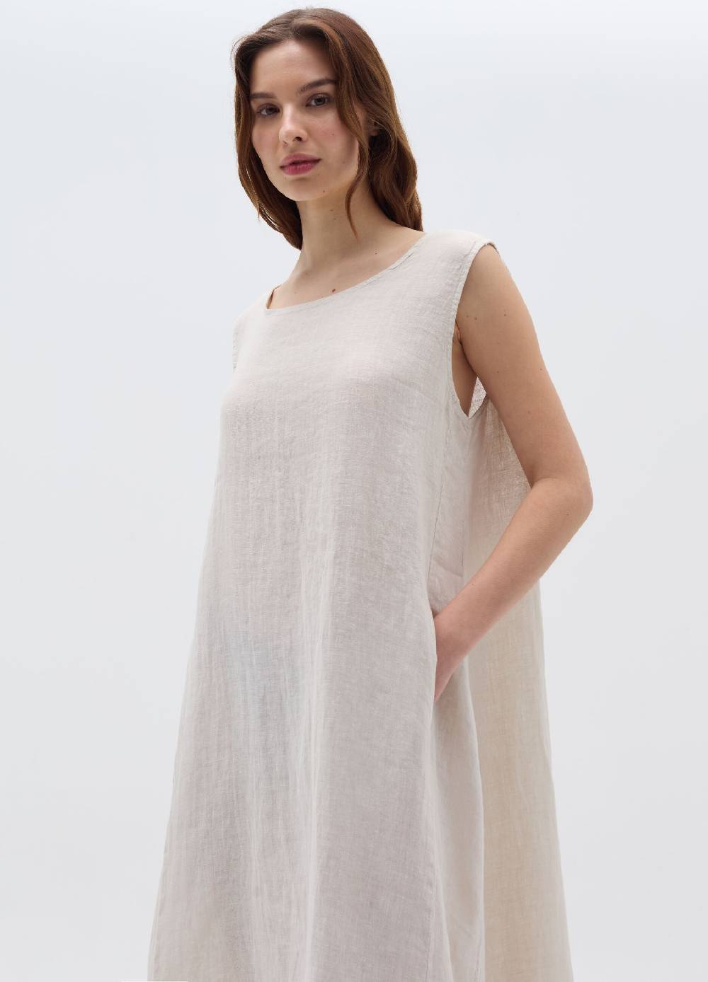 Ovs Vestito lungo smanicato in lino Fino Al -60%