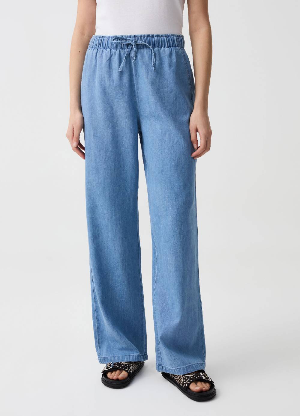 Ovs Joggers wide leg effetto denim Moda